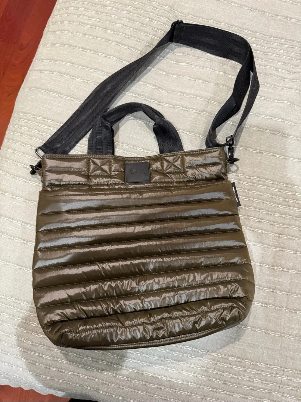 THINK ROYLN Quilted Puffer Crossbody Tote - Olive